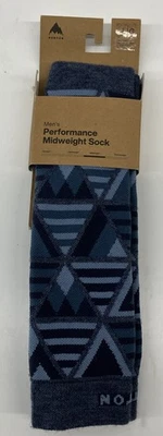 Burton Men's Performance Midweight Socks Dark Slate Heather Blue Size Large NWT - Image 1 of 4