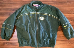Vintage Nike NFL Pro Line Green Bay Packers Steppjacke Grün XXL - Bild 1 von 9