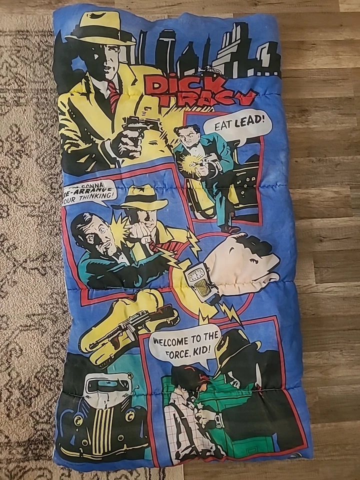 Saco de Dormir Vintage Disney Años 90 Hecho en EE. UU. Película Dick Tracy Jóvenes Niños 55x29 Foto 1 de 4