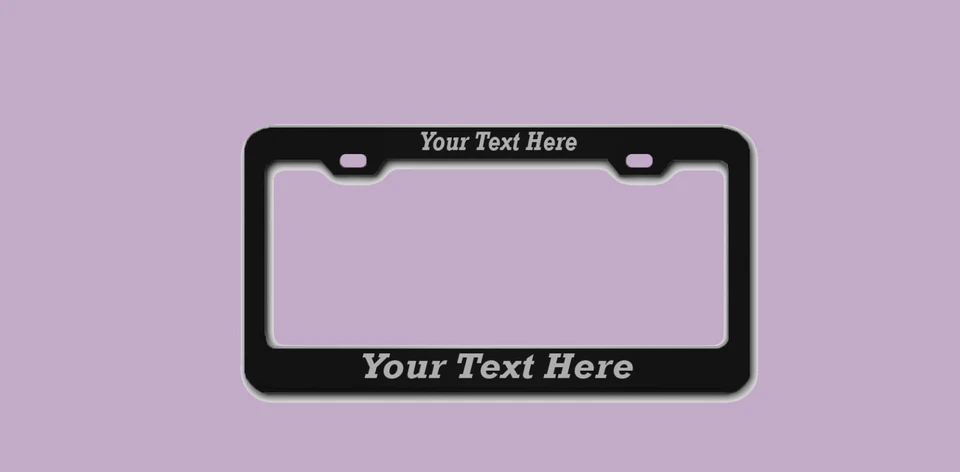 Marco de matrícula de aluminio o acero inoxidable personalizable GRABADO - Brillante Foto 1 de 4