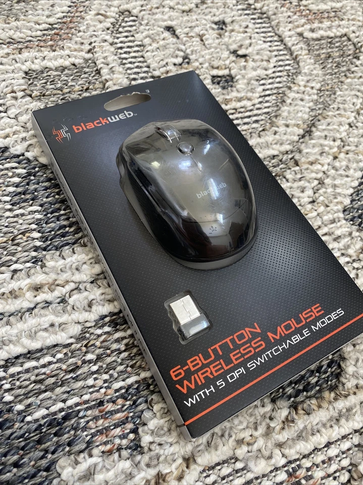 Blackweb 6-Button 5 DPI Setting Wireless Mouse, Black - Image 1 of 3