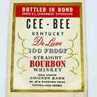 Cee-Bee Kentucky Bourbon Whiskey Label Chicken Barn Totowa New Jersey
