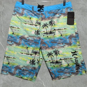 Hurley Boardshorts Boys' 20/30 Doodle All Over Print Blue Lazer 10" Inseam - Picture 1 of 2