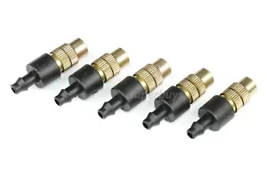 5pcs Brass Adjustable Spray Nozzle Water Mist Barb Garden Sprinkler Attatchment - Picture 1 of 4