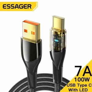 Essager 7A, 100W USB A To Type C Fast Charging Cable with Light Indicator - Picture 1 of 7