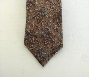 Oleg Cassini blau braun strukturierte Paisley Krawatte 59" x 3" - Bild 1 von 8