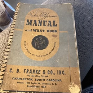 1939 CD Franke Hardware Sales Reference Manual Want Book Notebook Charleston - Bild 1 von 20
