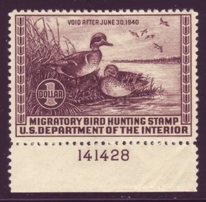 RW6 ( $1 Duck ) - LOVELY POSTION PIECE w PLATE # - MNH !! - Picture 1 of 1