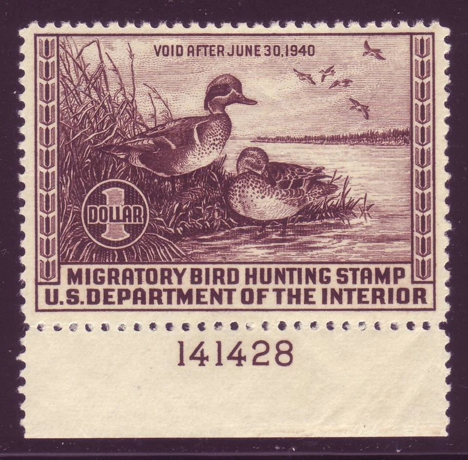 RW6 ( $1 Duck ) - LOVELY POSTION PIECE w PLATE # - MNH !! - Image 1 of 1