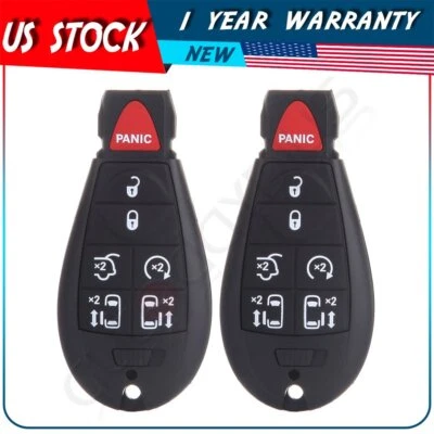 2 Llavero de coche remoto para Chrysler Town & Country 2008 2009 2010 2011 2012-2016 Foto 1 de 4