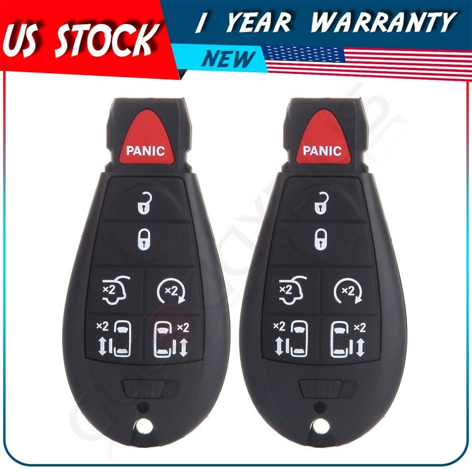 2 Llavero de coche remoto para Chrysler Town & Country 2008 2009 2010 2011 2012-2016 Foto 1 de 4