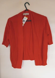 JONES NEW YORK ~ Misses SZ M~ 3/4 Sleeve Orange Open Crop Sweater NEW - Picture 1 of 5