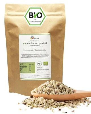 my-mosaik Bio Hanfsamen geschält 1000g nährstoffreich, vegan in Rohkostqualität - Bild 1 von 4