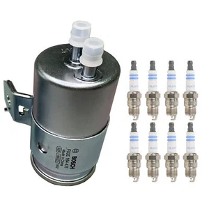 Bosch Fuel Filter Spark Plug Set For 1988-1993 Dodge D250 Base 5.2L 77004WS 8118 - Picture 1 of 2