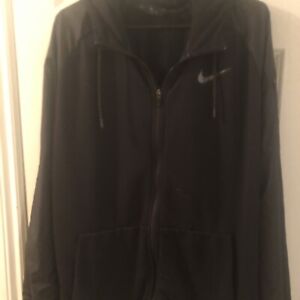 Nike Dri-Fit Jacket 2X Tall Very Gently Used Zipper On Sleeve Hood Drawstring