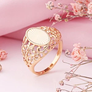 RING ohne Steinen Rose Gold Rotgold 585/14kt Neu mit Etikett - Bild 1 von 1