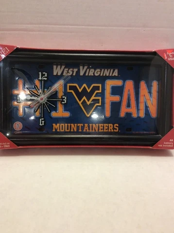 West Virginia Mountaineers Clock #1 Fan Gift License Plate Clock Cover