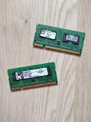 Kingston 2GB (2x1GB) DDR2-667 SODIMM RAM (KVR667D2S5/1G) PC2-5300 - Image 1 of 2