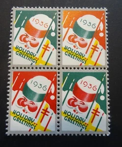 1936 WX80-WX81 rot/grün Weihnachtskerzen US Weihnachtssiegel neuwertig postfrisch (800) - Bild 1 von 2