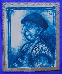 Portrait homme huile sur toile signée tauromachie corrida - Picture 1 of 4