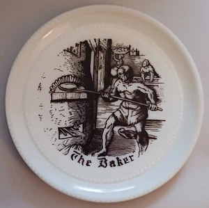 The Baker Kiln Bread  Vintage Hobnail Milk Glass Plate - Picture 1 of 3