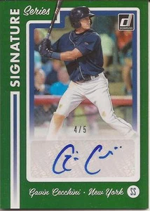 Panini Donruss 2017 Baseball Gavin Cecchini Autograph Green Foil Series SS-GC /5 - Picture 1 of 1