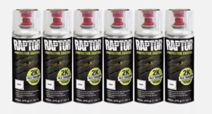 6 X UPOL RAPTOR 2K REVESTIMIENTO DE CAMA RESISTENTE U-POL PROTECTOR 400 ML AEROSOL - BLANCO - Imagen 1 de 2