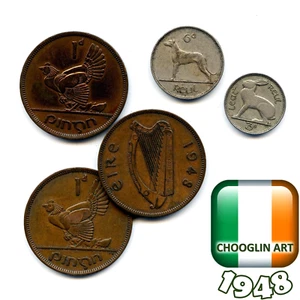 Collection of IRISH 1948 coins, 77 Years Old! - Picture 1 of 2