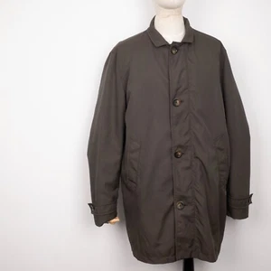 Burberry Men's Insulated Green Khaki Button-Up & Full-Zip Collared Parka Coat L - Picture 1 of 22