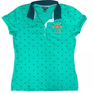 U.S. Polo Assn. Aqua Green Pique Short Sleeve USPA Logo 1890 Women Slim Fit NEW - Picture 1 of 3