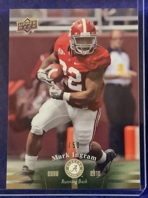 Rare 21/50 Mark Ingram 2012 Upper Deck Alabama Football Gold Card #78 - Image 1 of 3