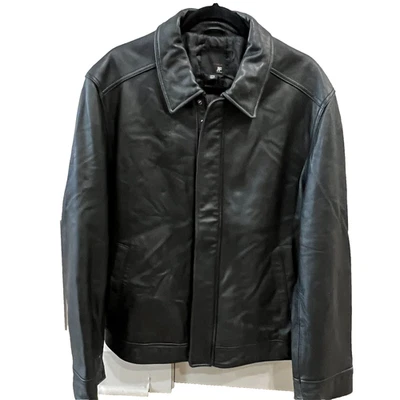 Jaqueta de couro macio pele de cordeiro J Ferrar tamanho L silenciosa luxo botão/zimbo frontal - Imagem 1 de 4