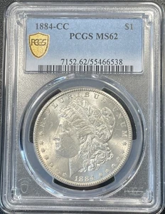 1884-CC Morgan Silver Dollar $1 PCGS MS62 Uncirculated Key Date Carson City - Picture 1 of 4