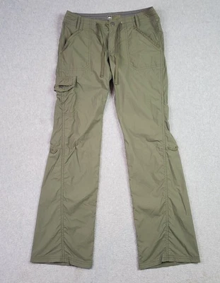 Pantalones REI para mujer 0 verde nailon senderismo carga exterior cordón cintura elástico Foto 1 de 4
