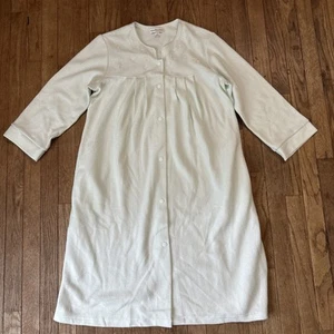 Miss Elaine Nightgown Robe Vintage Waffle Floral S Light Green - Picture 1 of 8