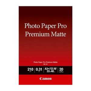 Original Canon PM-101 A3+ Premium Matte Photo Paper, 210gsm - 20 Sheets (8657B00 - Afbeelding 1 van 4