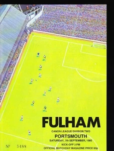 Fulham V Portsmouth 1985/86 07-09-1985 División 2 - Imagen 1 de 1