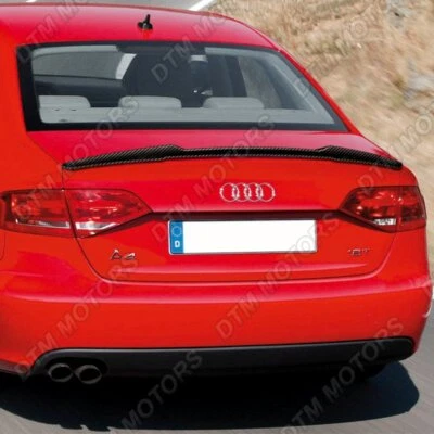 For 2009-2012 Audi A4 Quattro Sedan V-Style Real Carbon Fiber Trunk Spoiler Wing - Image 1 of 4
