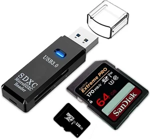 SD Card Reader USB 3.0 Micro SD SDHC SDXC MMC Mobile T-FLASH PC Laptop - Picture 1 of 7