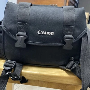 Pro Canon Camera Bag Multi Compartments Zip Pockets 3 Pouches Shoulder Strap - Picture 1 of 12