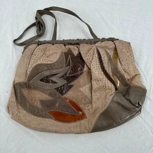 Sharif Damen Leder bestickt Handtasche Handtasche Schultertasche Kunstbraun - Bild 1 von 10