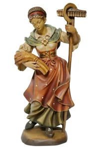 Carved ? Saint Figure Wooden Saint Notburga with Rake 38cm Peasant - Picture 1 of 24