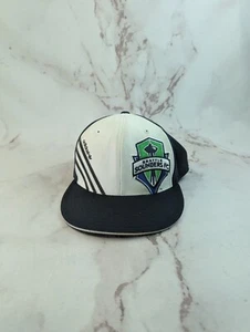 Seattle Sounders Soccer Hat MLS Adidas Stretchback Fitted Cap Embroidered Wool - Picture 1 of 8