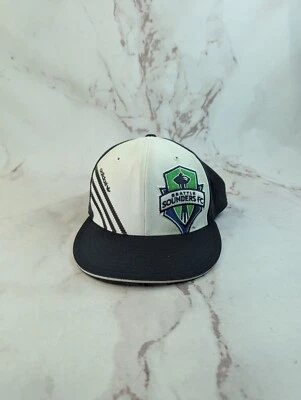 Seattle Sounders Soccer Hat MLS Adidas Stretchback Fitted Cap Embroidered Wool - Image 1 of 4