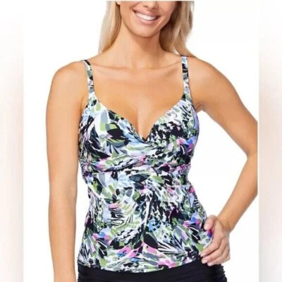 Precio de venta sugerido por el fabricante $35 Island Escape Gemini Camiseta Tankini con aros Blanca Talla 6 Foto 1 de 2