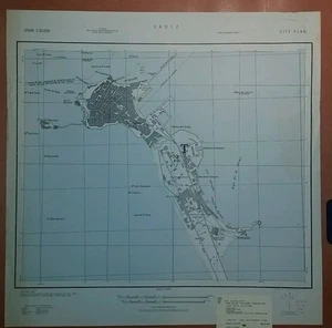 1943 US Army Map City Plan of Cadiz Spain - Picture 1 of 8