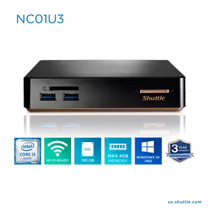 Intel i3 Win 10 Nano USFF PC 4GB 120GB SSD Wifi Bluetooth Shuttle Mini Desktop - Picture 1 of 9