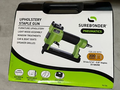 Grapadora neumática para tapicería calibre 22 Surebonder con estuche de viaje Foto 1 de 4