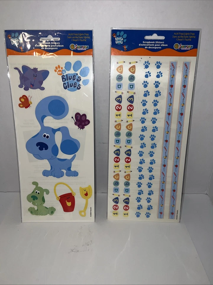 Juego de 2 pegatinas vintage Sandylion Blues Clues 2003 selladas Foto 1 de 4