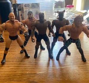Vintage gebrauchtes Konvolut 5 WWE Wrestler Mattel Actionfiguren guter Zustand - Bild 1 von 2